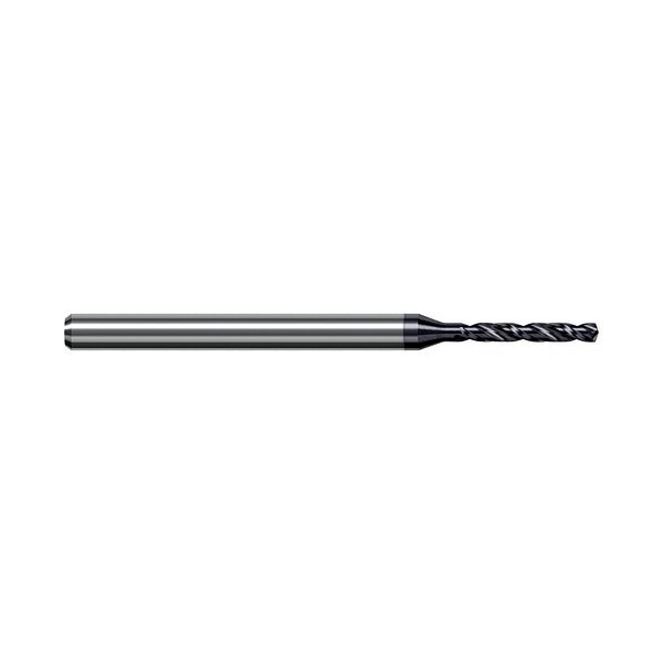 0.254 mm Drill dia. x 1.7mm Carbide HP Drill for Hardened Steels, 2 Flutes, AlTiN Nano Coated
